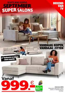 Seats and Sofas Hoeksalon sofia aanbieding