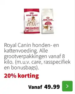 Intratuin Royal Canin honden- en kattenvoeding aanbieding