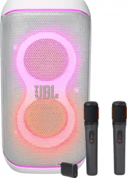 Coolblue JBL Partybox Club 120 Wit + Draadloze Microfoonset aanbieding