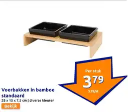 Action Voerbakken in bamboe standaard aanbieding