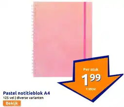 Action Pastel notitieblok A4 aanbieding