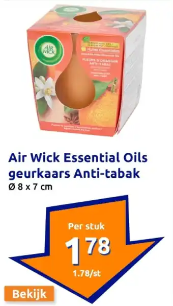 Action Air Wick Essential Oils geurkaars Anti-tabak aanbieding
