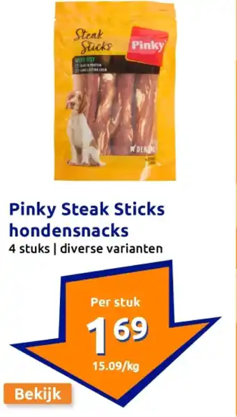 Action Pinky Steak Sticks hondensnacks aanbieding