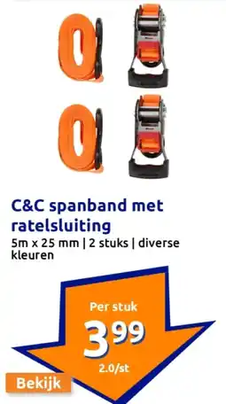 Action C&C spanband met ratelsluiting aanbieding