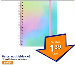 Action Pastel notitieblok A5 aanbieding
