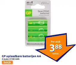 Action GP oplaadbare batterijen AА aanbieding