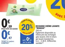 E.Leclerc Manava recharge crème lavante aanbieding