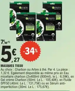 E.Leclerc Garnier masques tissu aanbieding