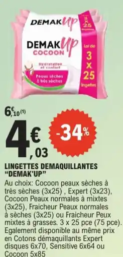 E.Leclerc Demak'up lingettes demaquillantes aanbieding