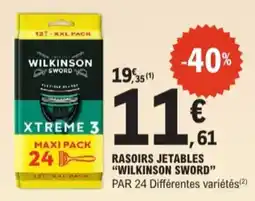 E.Leclerc Wilkinson sword rasoirs jetables aanbieding