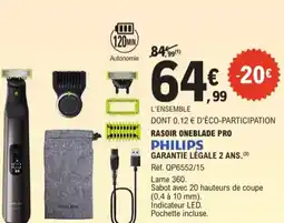 E.Leclerc Philips rasoir oneblade pro aanbieding