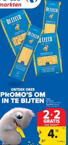 Carrefour De Cecco pasta aanbieding