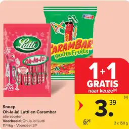 Carrefour Snoep Oh-la-la! Lutti en Carambar aanbieding