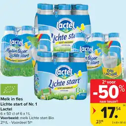 Carrefour Lactel Melk in fles Lichte start of Nr. 1 aanbieding