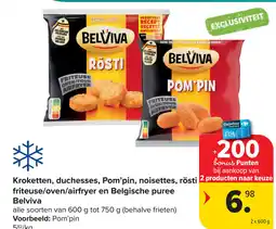 Carrefour Belviva Kroketten, duchesses, Pom'pin, noisettes, rösti friteuse/oven/airfryer en Belgische puree aanbieding