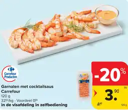 Carrefour Garnalen met cocktailsaus Carrefour aanbieding
