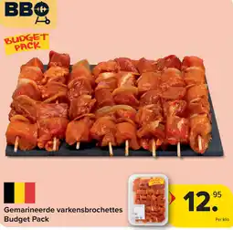 Carrefour Gemarineerde varkensbrochettes Budget Pack aanbieding