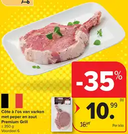 Carrefour Côte à l'os van varken met peper en zout Premium Grill aanbieding