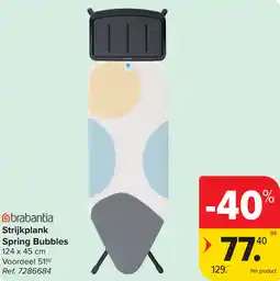Carrefour Brabantia strijkplank spring bubbles aanbieding