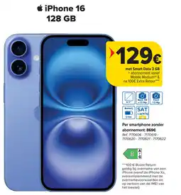 Carrefour iPhone 16 128GB aanbieding