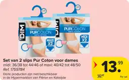 Carrefour DIM Set van 2 slips Pur Coton voor dames aanbieding