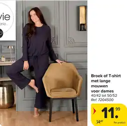Carrefour Envie Broek of T-shirt met lange mouwen voor dames aanbieding