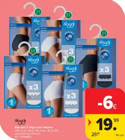 Carrefour Sloggi Set van 3 slips voor dames aanbieding