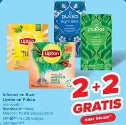 Carrefour Infusies en thee Lipton en Pukka aanbieding