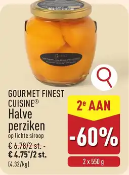 ALDI Gourmet Finest Cuisine Halve Perziken aanbieding