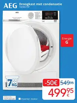 Eldi AEG Droogkast met condensatie T6DBG72P aanbieding