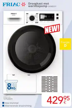 Eldi FRIAC Droogkast met warmtepomp DKW8201 aanbieding