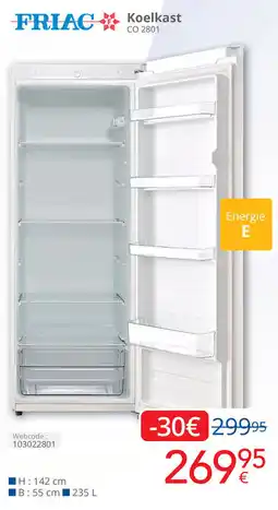 Eldi FRIAC Koelkast CO 2801 aanbieding