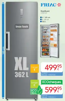 Eldi FRIAC Koelkast CO5012IX aanbieding