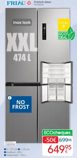 Eldi FRIAC French door FRD8300IX aanbieding