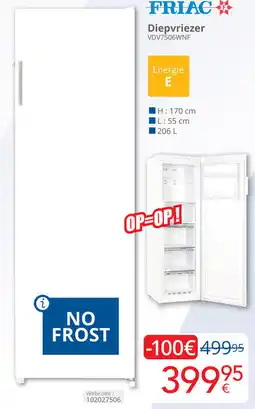 Eldi FRIAC Diepvriezer VDV7506WNF aanbieding