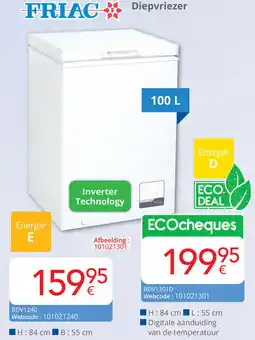 Eldi FRIAC Diepvriezer BDV1240 aanbieding