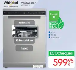 Eldi Whirlpool Vaatwasser W7FHS51X aanbieding
