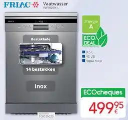 Eldi FRIAC Vaatwasser VW50201X-L aanbieding