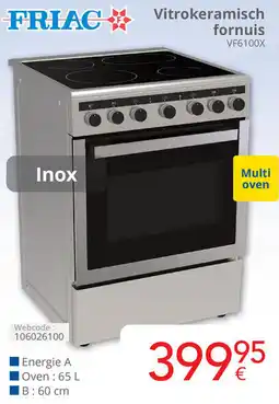 Eldi FRIAC Vitrokeramisch fornuis VF6100X aanbieding