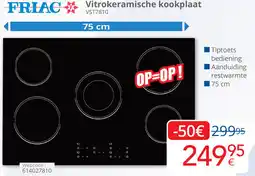 Eldi FRIAC Vitrokeramische kookplaat VST7810 aanbieding