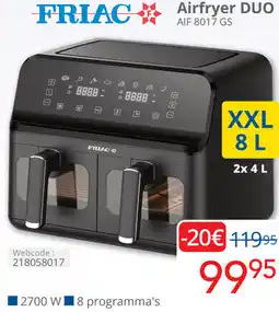 Eldi FRIAC Airfryer DUO AIF 8017 GS aanbieding