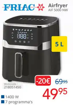 Eldi FRIAC Airfryer AIF 5000 NW aanbieding