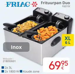 Eldi FRIAC Frituurpan Duo F601IX aanbieding