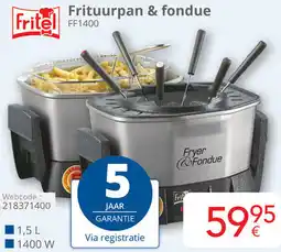 Eldi Fritel Frituurpan & fondue FF1400 aanbieding