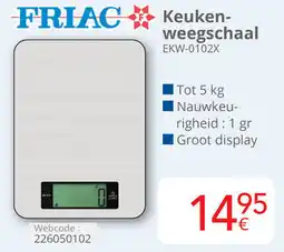 Eldi FRIAC Keukenweegschaal EKW-0102X aanbieding