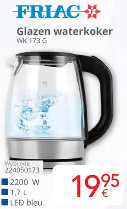 Eldi FRIAC Glazen waterkoker WK 173 G aanbieding