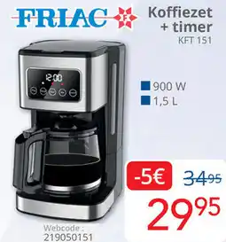 Eldi FRIAC Koffiezet + timer KFT 151 aanbieding