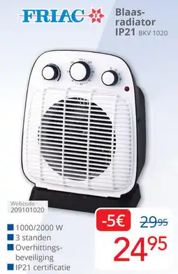 Eldi FRIAC Blaasradiator IP21 BKV 1020 aanbieding