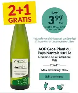 Intermarché AOP Gros-Plant du Pays Nantais sur Lie aanbieding