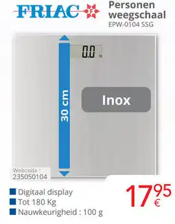 Eldi FRIAC Personen weegschaal EPW-0104 SSG aanbieding